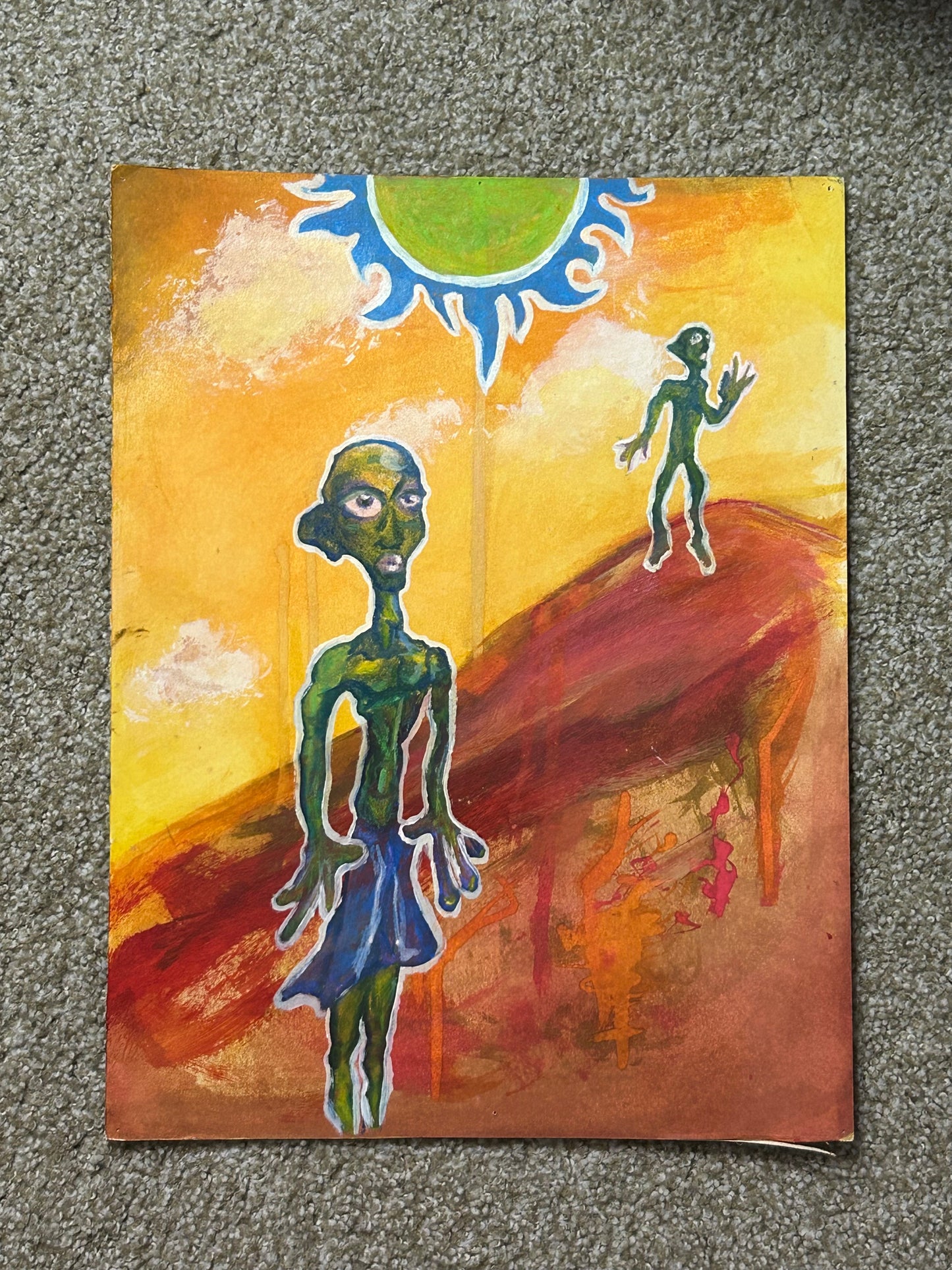 Two Aliens - Original Abstract Painting Despond